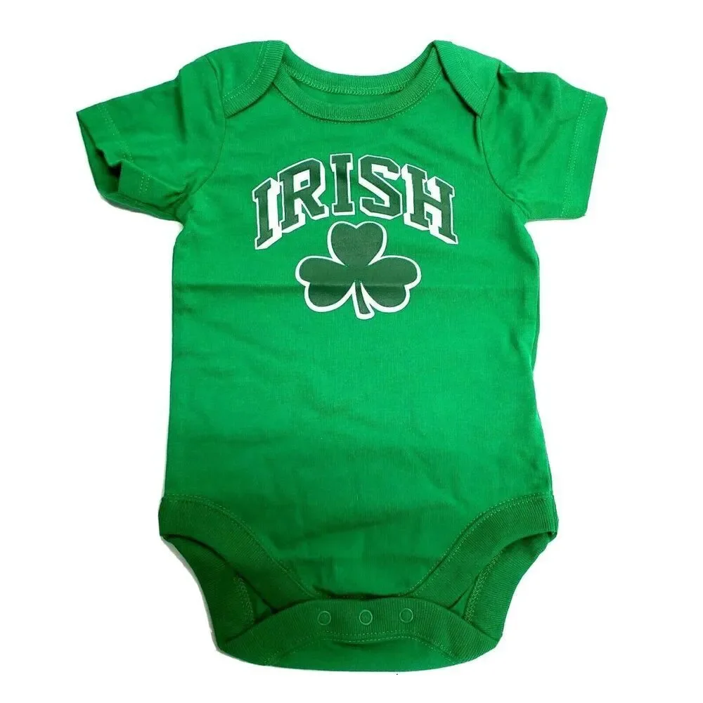 Irish Baby NEW One Piece Shamrock Graphic Bodysuit 0-3 Months 7-14 Lbs